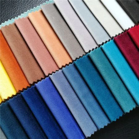 Polyester DTY Garn Plain Dyed Sofa Fabric Silke Velvet